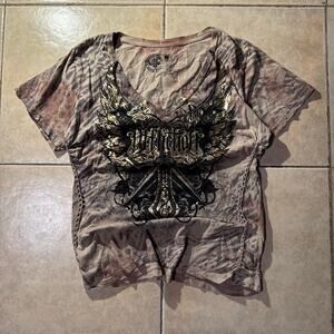 Affliction y2k grunge Womens V Neck Size 2XL in Womens
